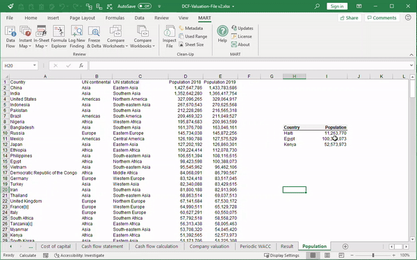 Formula Explorer navigating from a VLOOKUP result to its origin cell